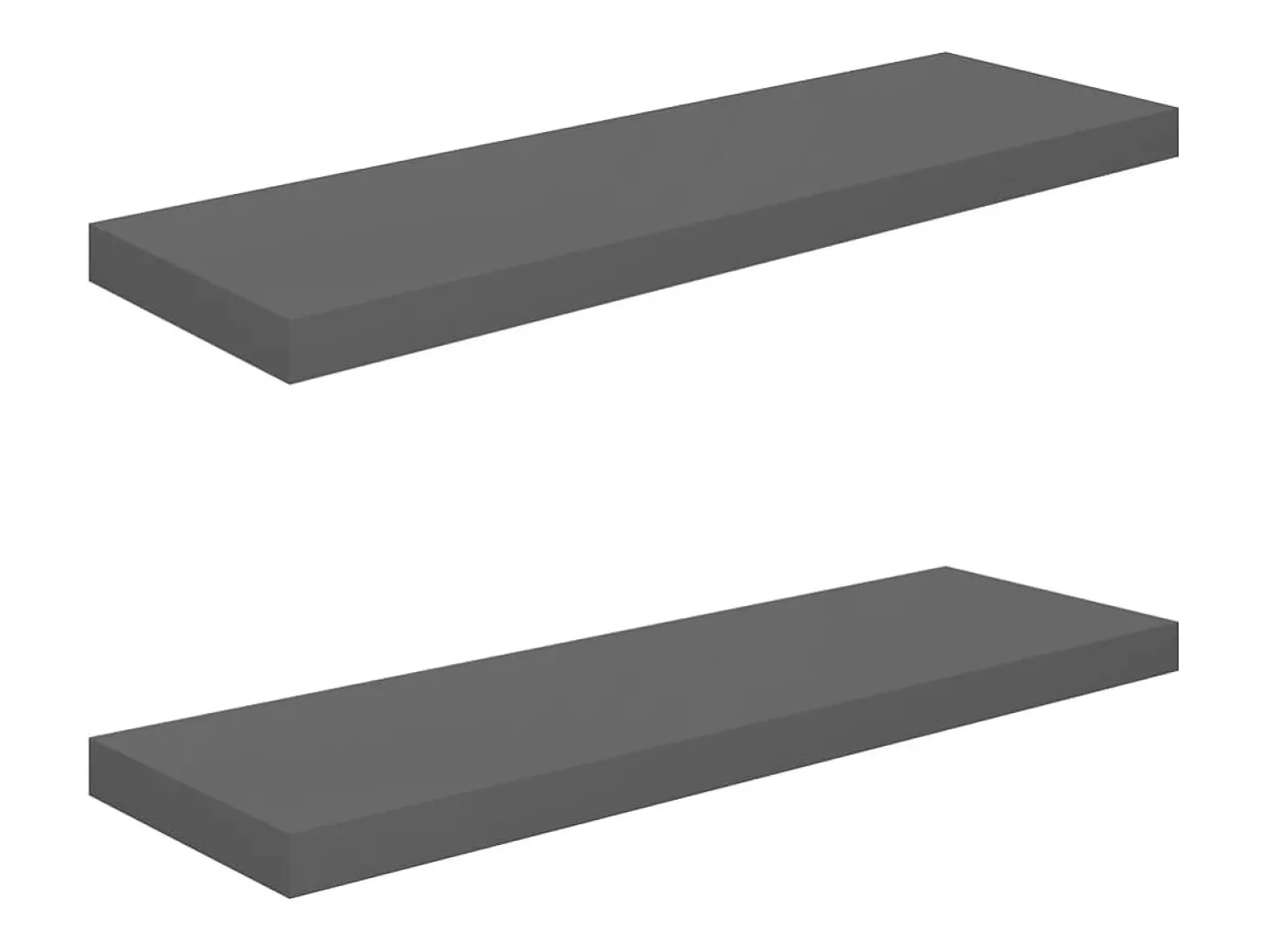 Estante flotante de pared 2 uds Gris brillo 80x23,5x3,8 cm MDF