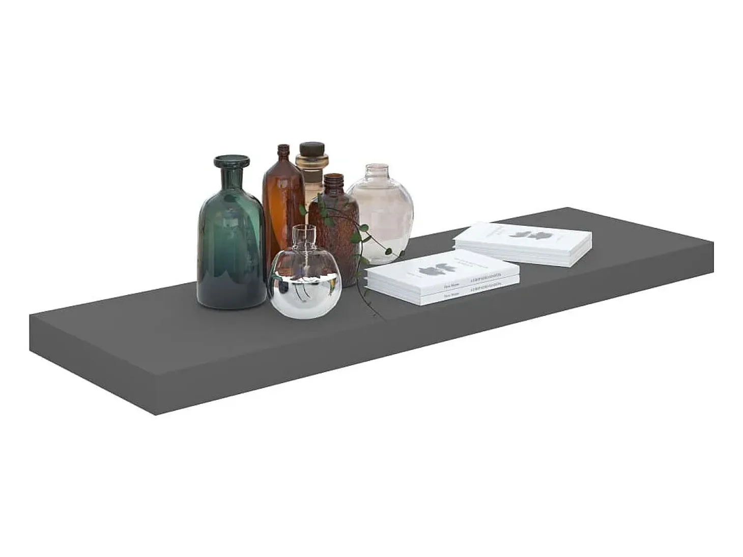 Estante flotante de pared 2 uds Gris brillo 80x23,5x3,8 cm MDF