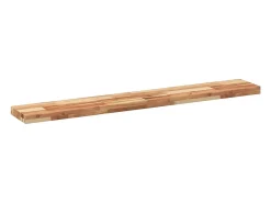 Estante flotante madera acacia maciza acabado aceite 120x20x4cm