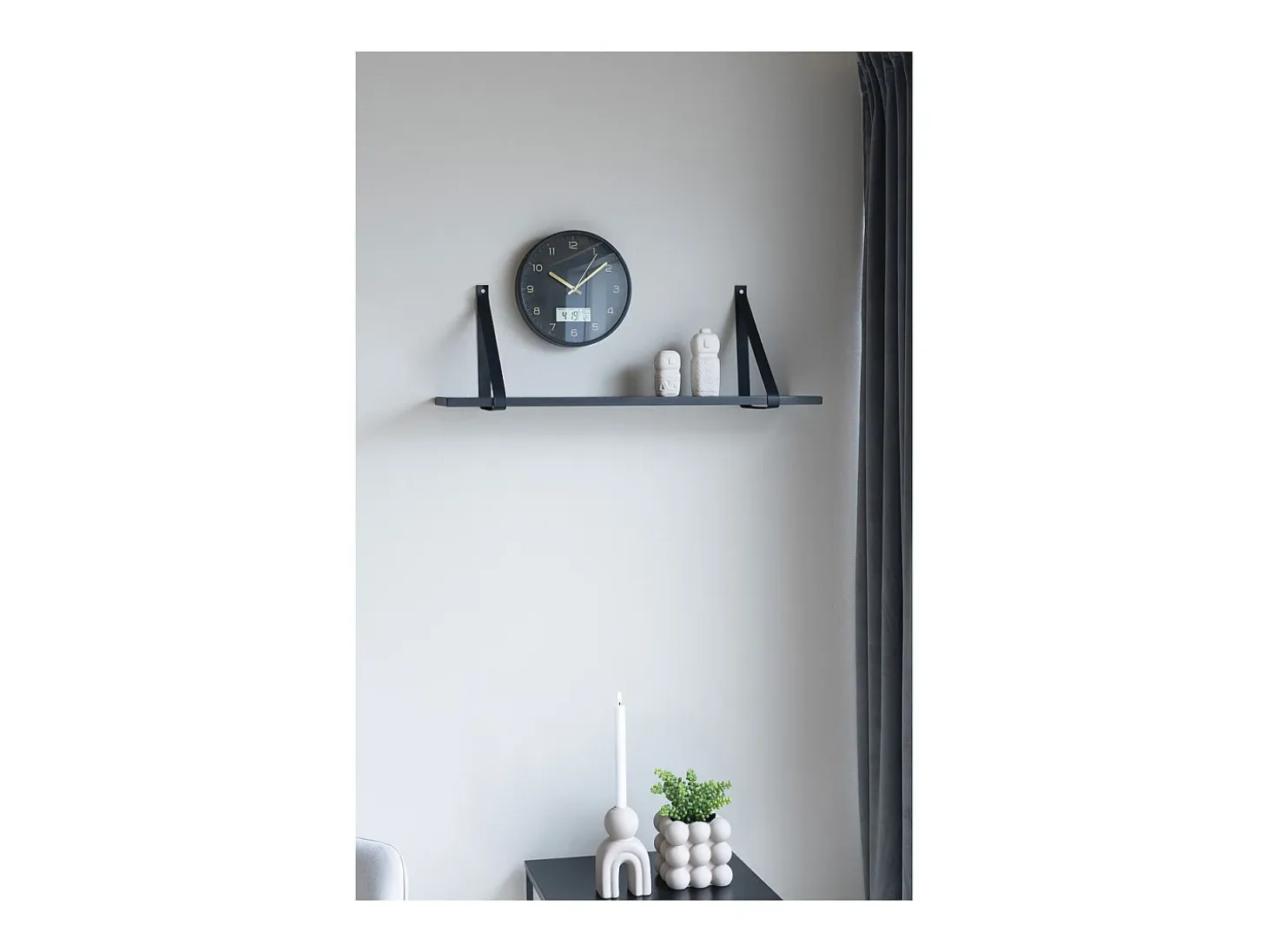 Estante Marea, Negro, 20x80x2 cm, Kendra Home