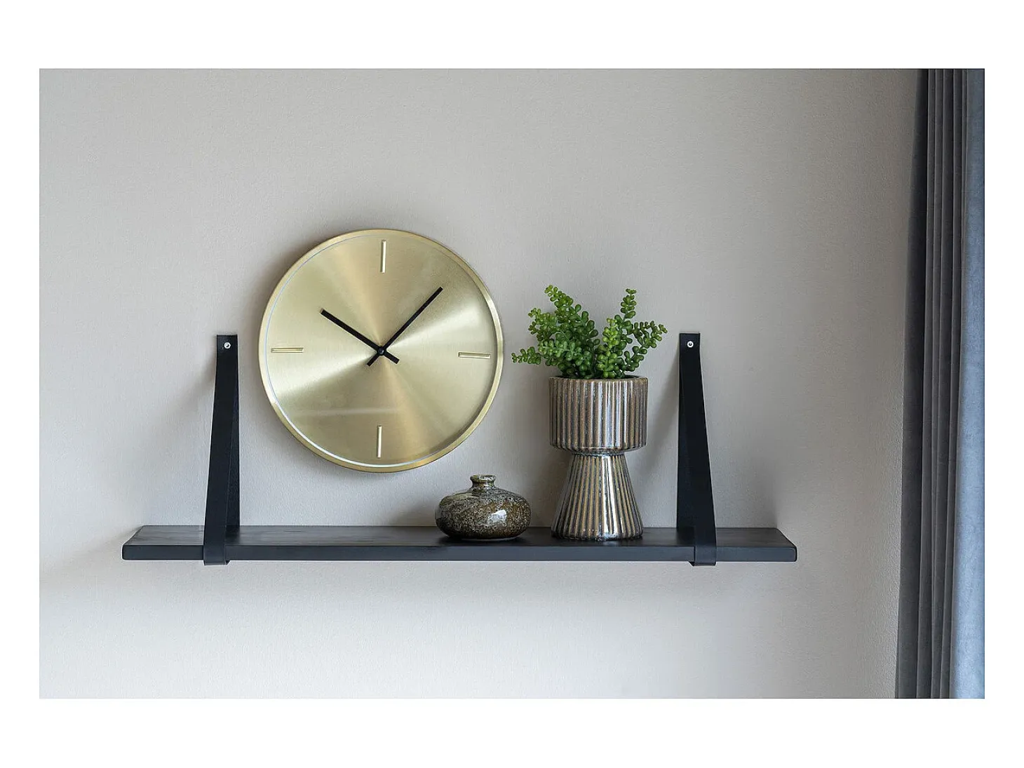 Estante Marea, Negro, 20x80x2 cm, Kendra Home