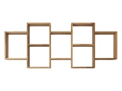 Estante moderna de pared o de pie para salón, dormitorio y habitación, cuadrada roble wotan