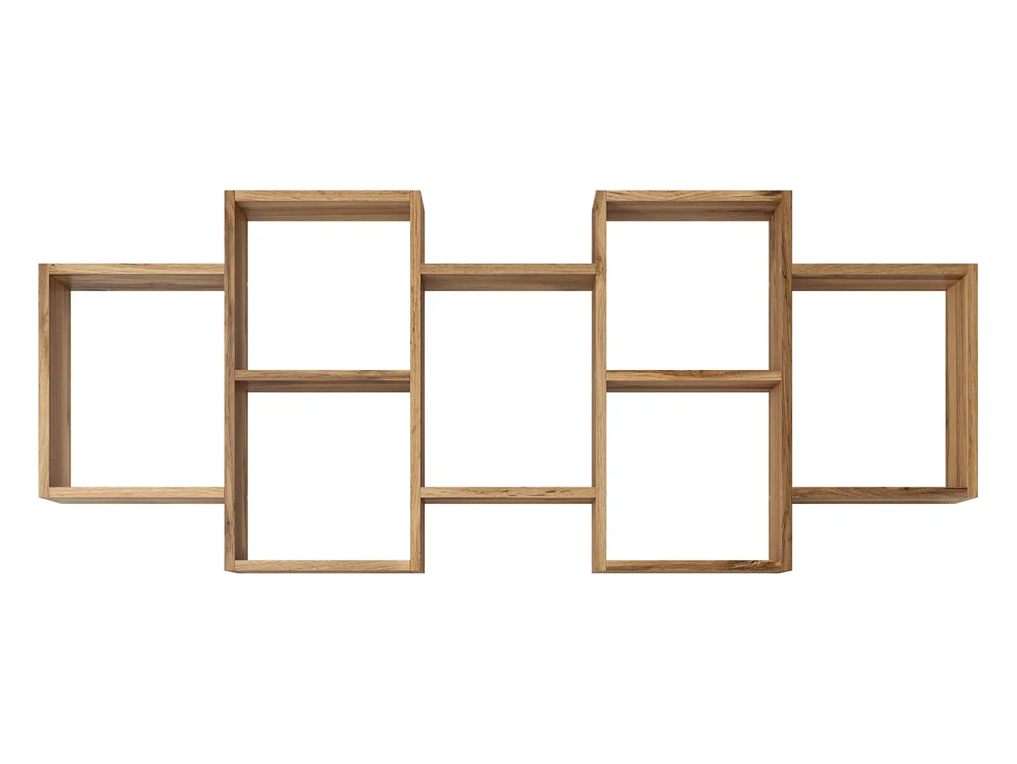 Estante moderna de pared o de pie para salón, dormitorio y habitación, cuadrada roble wotan
