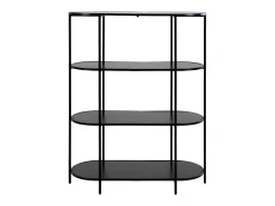 Estante ovalado VITA - Madera natural o metal negro-Color Negro