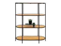 Estante ovalado VITA - Madera natural o metal negro-Color Negro