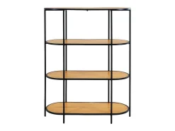 Estante ovalado VITA - Madera natural o metal negro-Color Negro