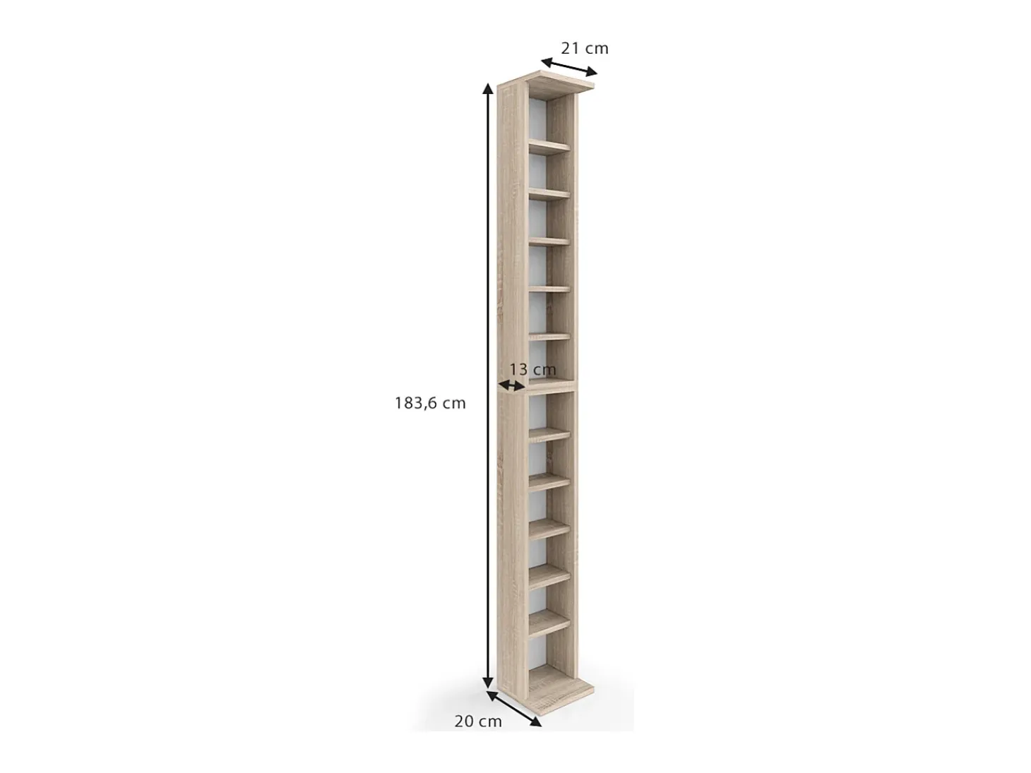 Estante para CDs sonoma 21x20x183.6
