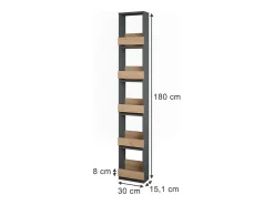 Estante para copas de vino oro power roble/antracita 30x15.1x180 repose