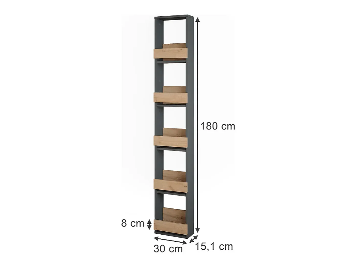 Estante para copas de vino oro power roble/antracita 30x15.1x180 repose