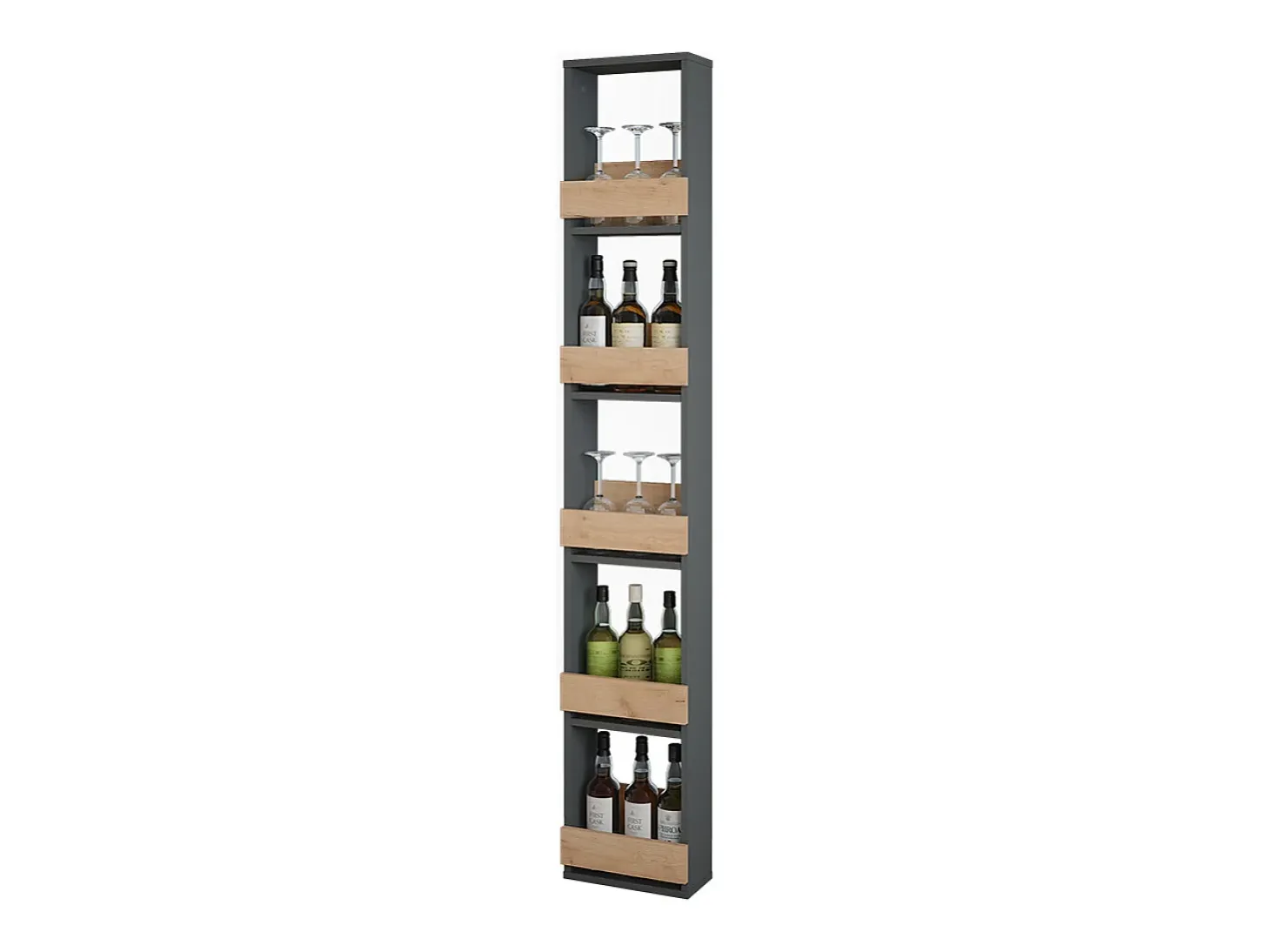 Estante para copas de vino oro power roble/antracita 30x15.1x180 repose