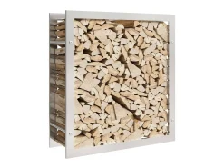 Estante para leña acero inoxidable 80x28x86 cm ES632405