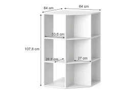 Estante para niños blanco 64x64x107.8 luigi
