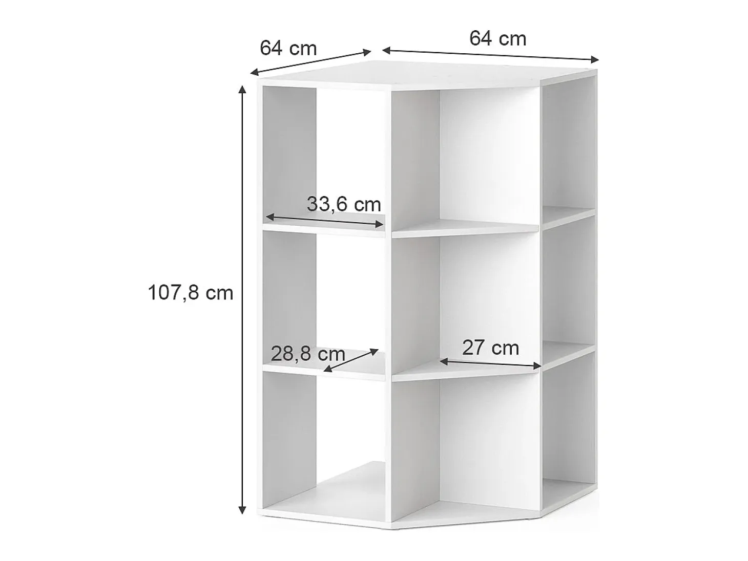 Estante para niños blanco 64x64x107.8 luigi