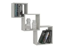Estante pared cubo madera ingeniería gris hormigón 68x15x68 cm ES344861
