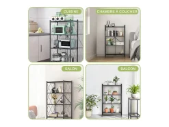 Estante plegable de 3-4 niveles para organizar el hogar, la cocina y la oficina - HomeMiYN