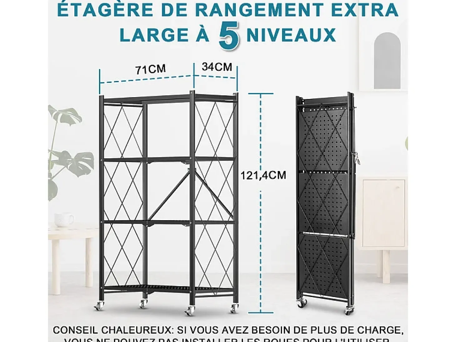 Estante plegable de 3-4 niveles para organizar el hogar, la cocina y la oficina - HomeMiYN