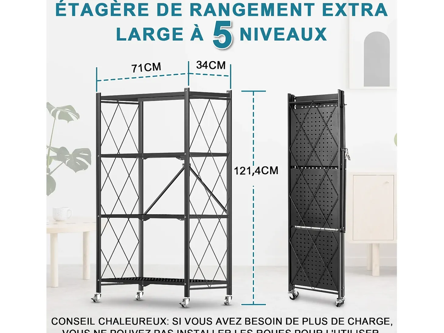 Estante plegable de 3-4 niveles para organizar el hogar, la cocina y la oficina - HomeMiYN