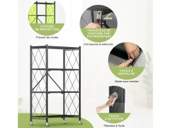 Estante plegable de 3-4 niveles para organizar el hogar, la cocina y la oficina - HomeMiYN