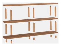 Estante rústico en MDF revestido de melamina – 150 cm – Pinheiro Atlântico