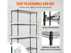 Estante SucceBuy Estante de Almacenamiento para Garaje, Soporte de Almacenamiento con 4 Niveles Ajustables, Carga de 318KG
