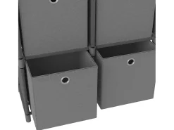 Estantería 4 cubos con cajas Gris 69x30x72,5 cm Tela