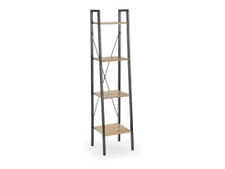 Estantería - Escalera de diseño 34 x 148 cm estilo roble y acero negro Loggia