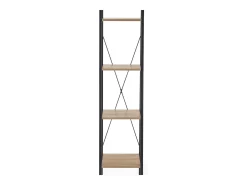 Estantería - Escalera de diseño 34 x 148 cm estilo roble y acero negro Loggia
