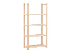 Estantería 5 niveles 5 unidades madera pino maciza 250 kg ES822166