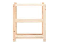 Estantería 5 niveles 3 unidades madera pino maciza 150 kg ES485938
