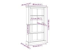 Estantería 4 niveles Corona Range de pino mexicano 80x29x150 cm