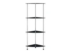 Estantería 4 niveles cristal templado negro 30x30x100 cm ES640584
