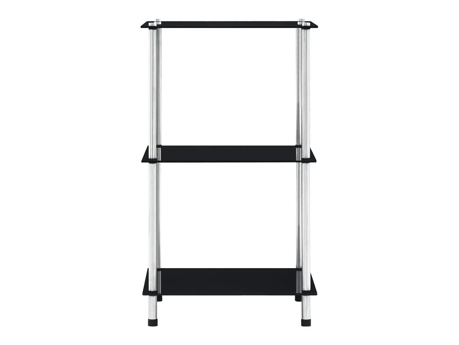 Estantería 3 niveles cristal templado negro 40x40x67 cm