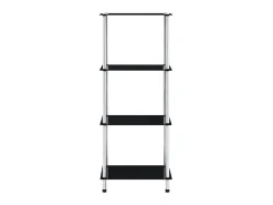 Estantería 4 niveles cristal templado negro 40x40x100 cm ES520813