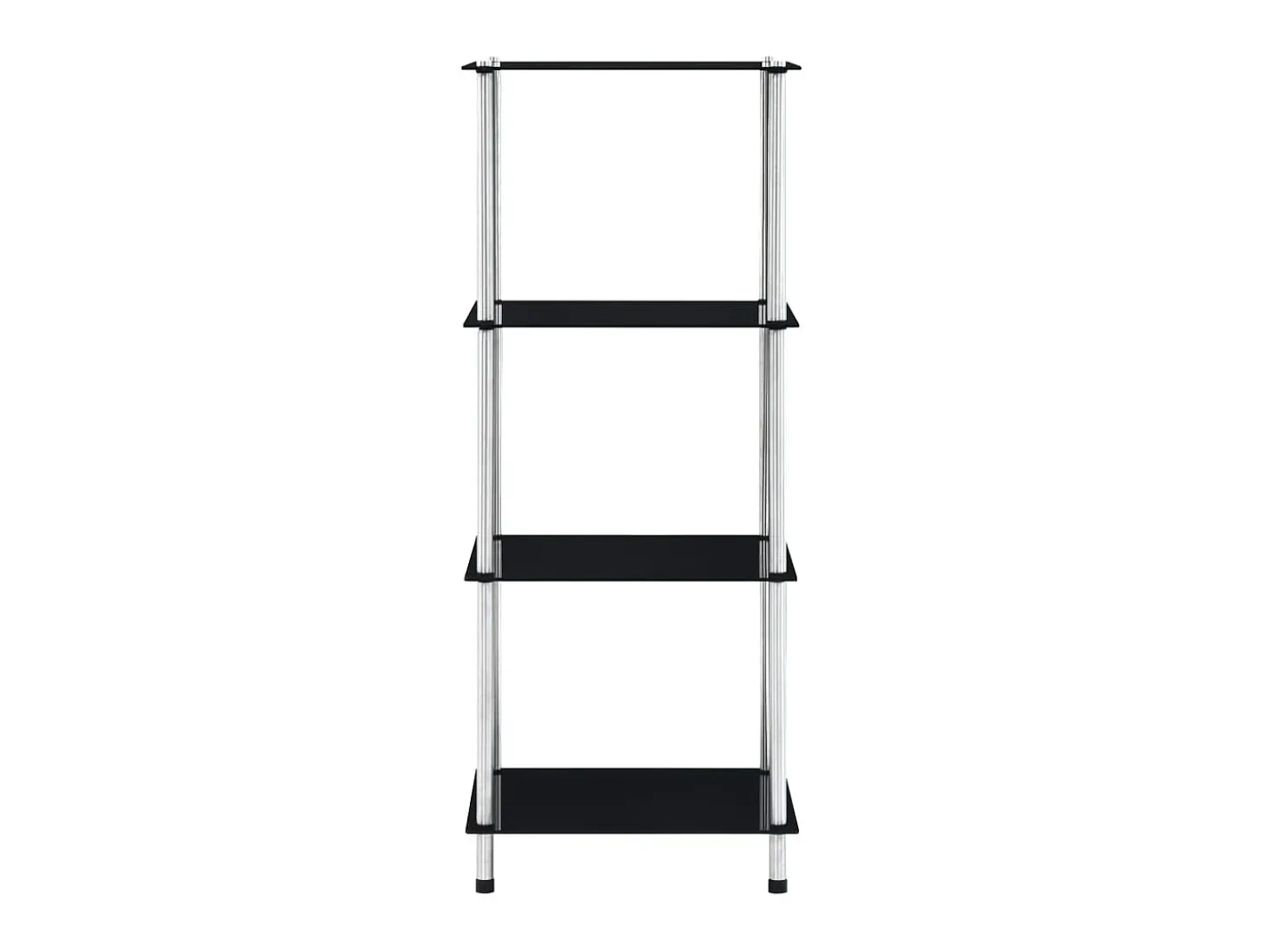 Estantería 4 niveles cristal templado negro 40x40x100 cm ES520813