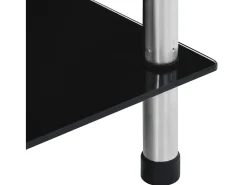 Estantería 6 niveles cristal templado negro 40x40x160 cm ES333245