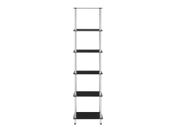 Estantería 6 niveles cristal templado negro 40x40x160 cm ES333245