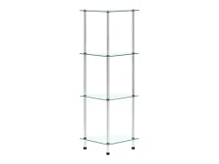 Estantería 4 niveles cristal templado transparente 30x30x100 cm