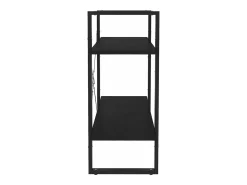 Estantería 2 niveles madera maciza de pino negra 80x30x70 cm