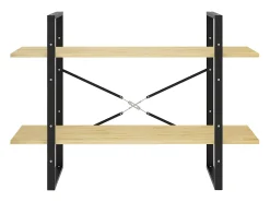Estantería 2 niveles madera maciza de pino 100x30x70 cm