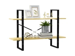 Estantería 2 niveles madera maciza de pino 100x30x70 cm