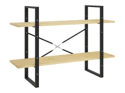 Estantería 2 niveles madera maciza de pino 100x30x70 cm