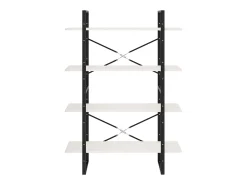 Estantería 4 niveles madera maciza de pino blanco 100x30x140 cm