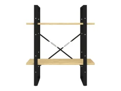 Estantería 2 niveles madera maciza de pino 60x30x70 cm