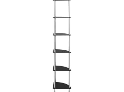 Estantería 6 niveles vidrio templado negro 30x30x160 cm ES941654