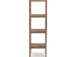 Estantería Alam de madera de nogal, 117,5 cm altura con 4 niveles