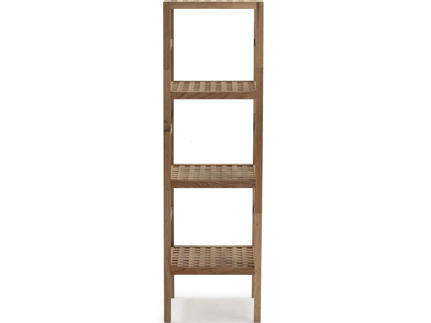 Estantería Alam de madera de nogal, 117,5 cm altura con 4 niveles