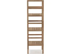 Estantería Alam de madera de nogal, 117,5 cm altura con 4 niveles