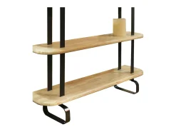 Estantería alta de 180x150x35 cm con 4 estantes y estructura metálica en negro Moonie