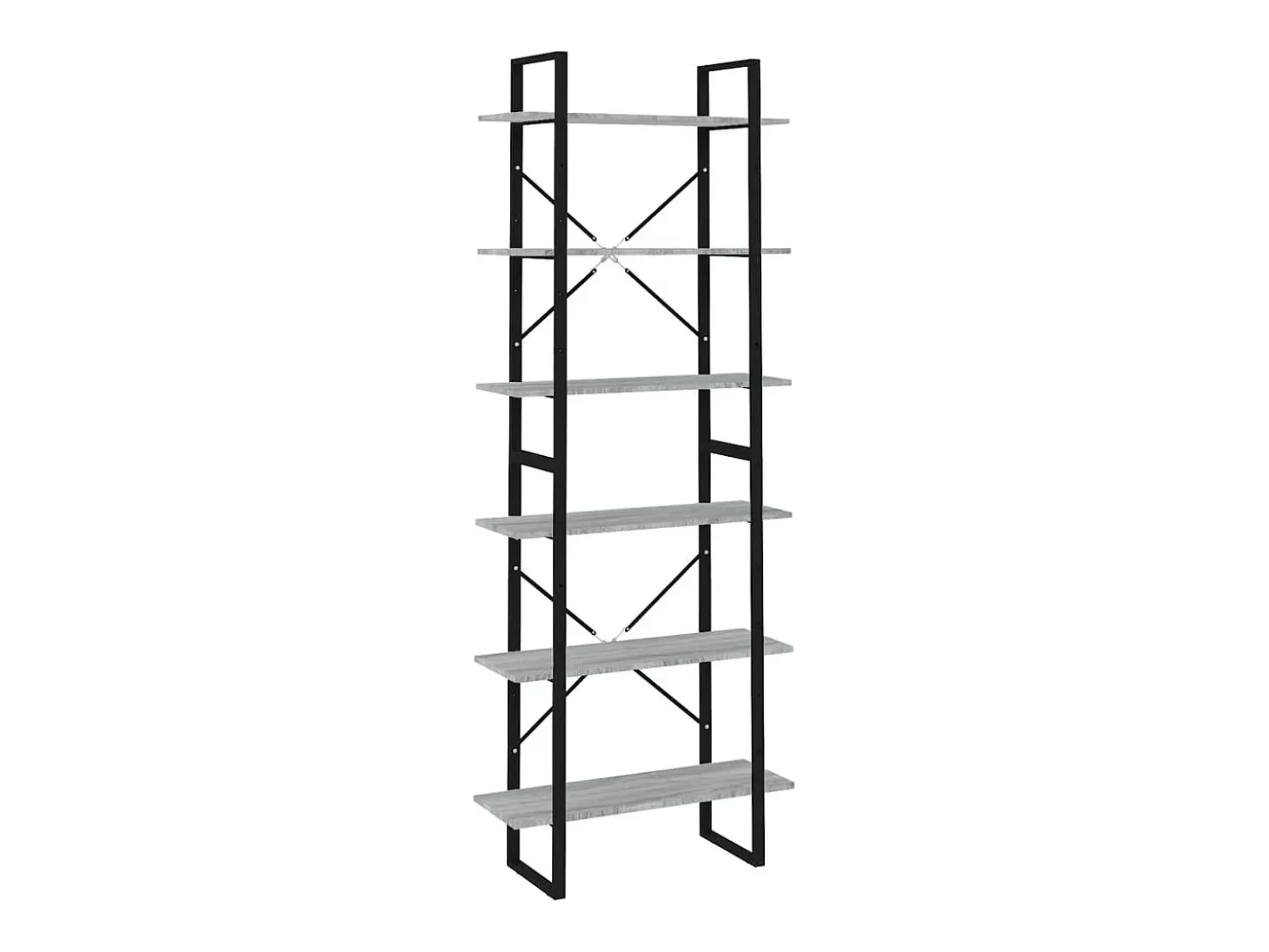 Estantería alta madera contrachapada gris Sonoma 80x30x210 cm