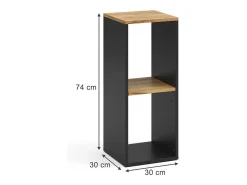 Estantería antracita/roble dorado 30x30x74 tomy